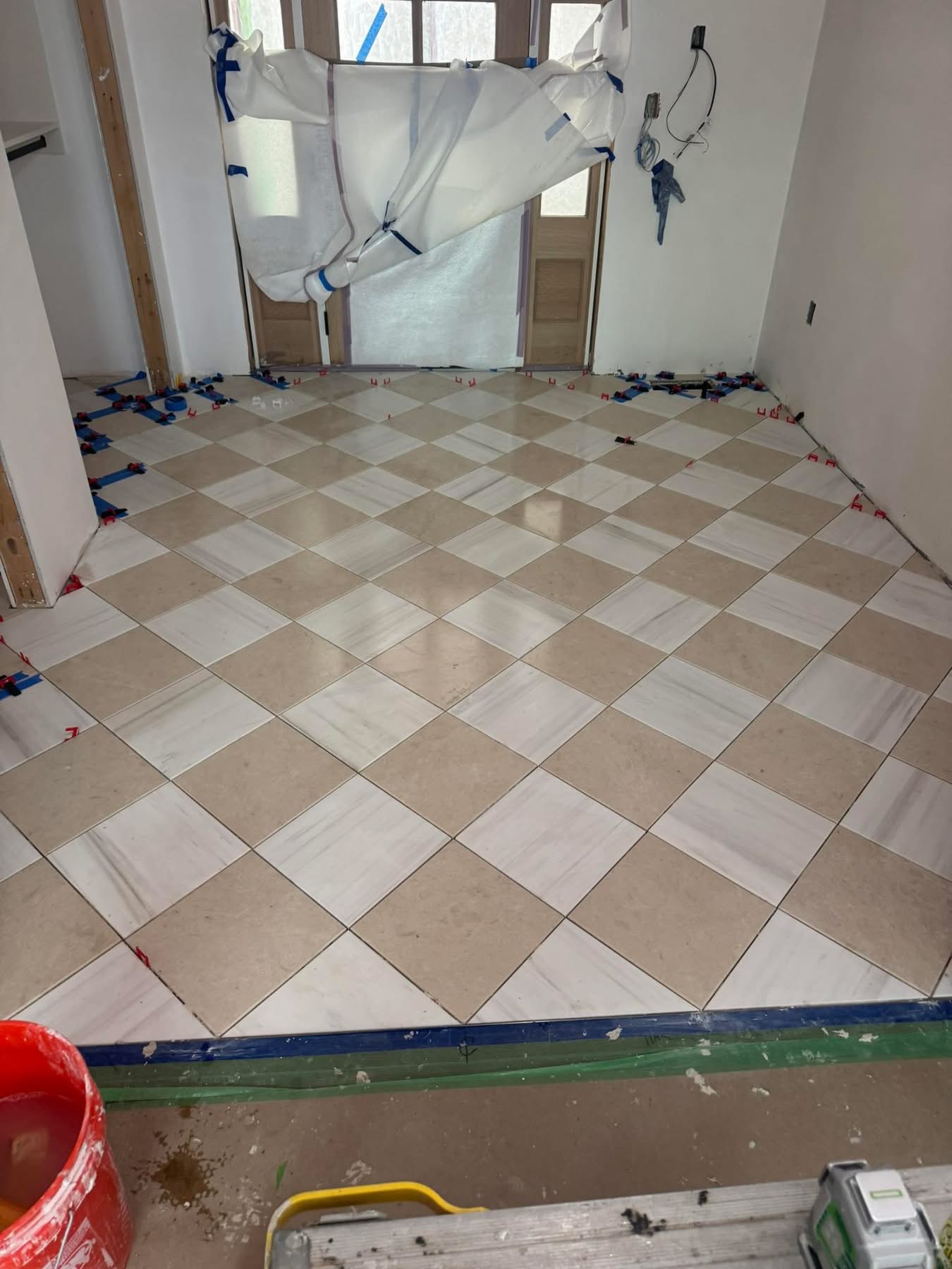 Plancher Céramique en damier
